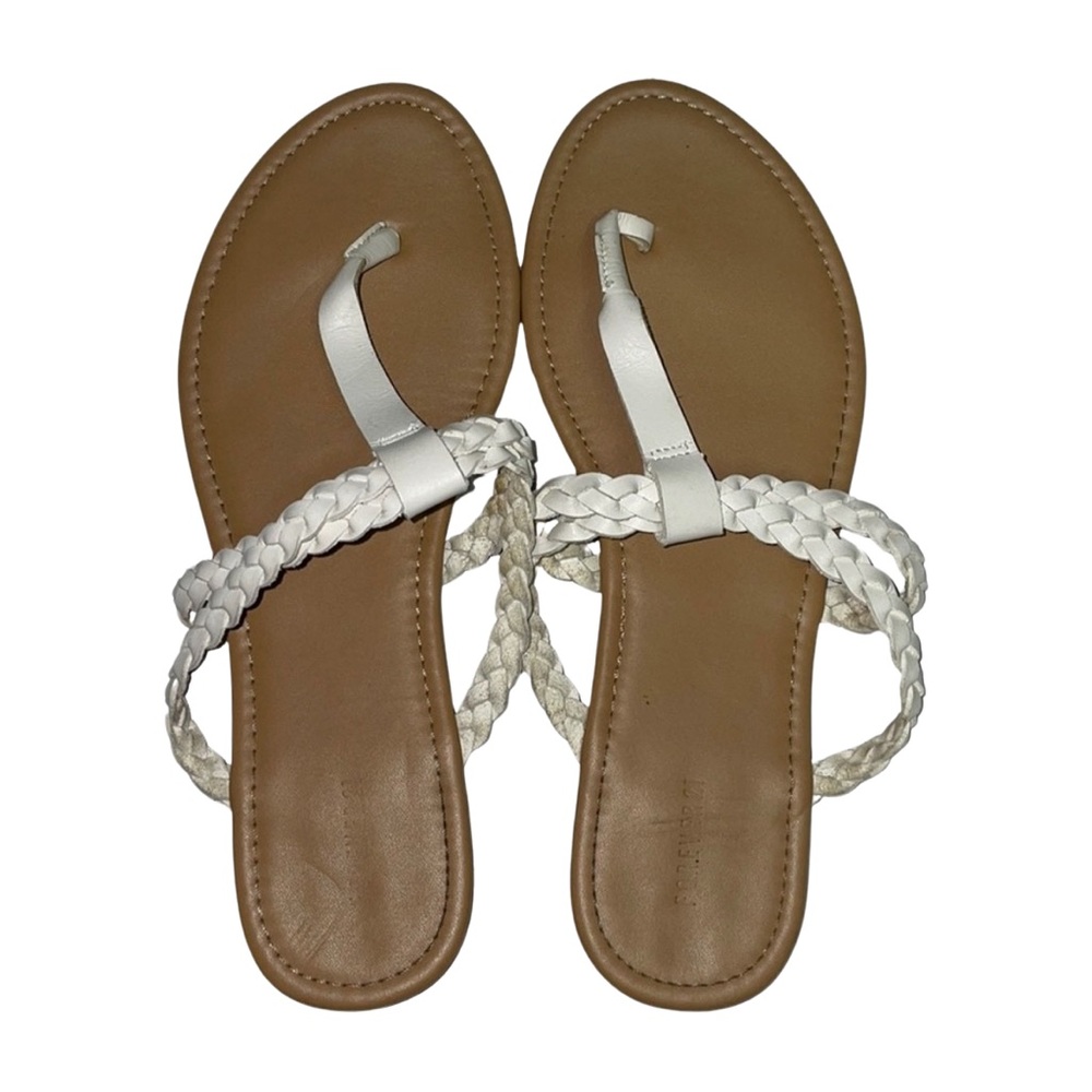 Forever 21 Braided Sandal - White - Size 8